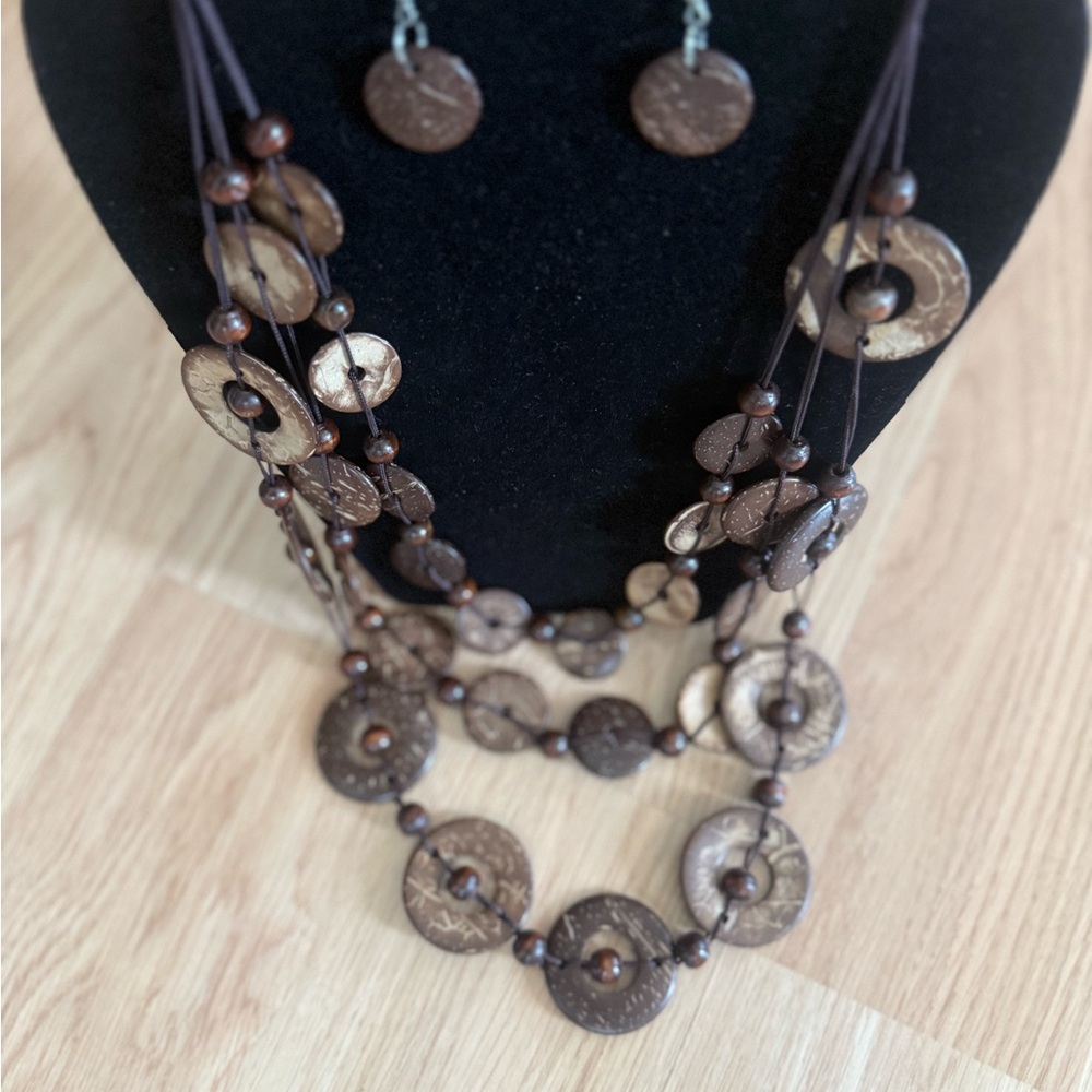 Paparazzi Chocolate Coin Necklace and Earring Set